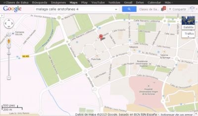 Como llegar a las clases de salsa
                                en Malaga. Haz cuack para verlo en
                                google maps.